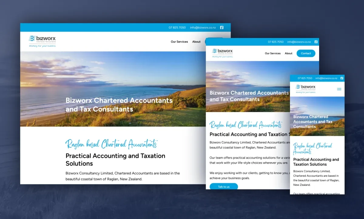 Bizworx Raglan accountants website - featured image