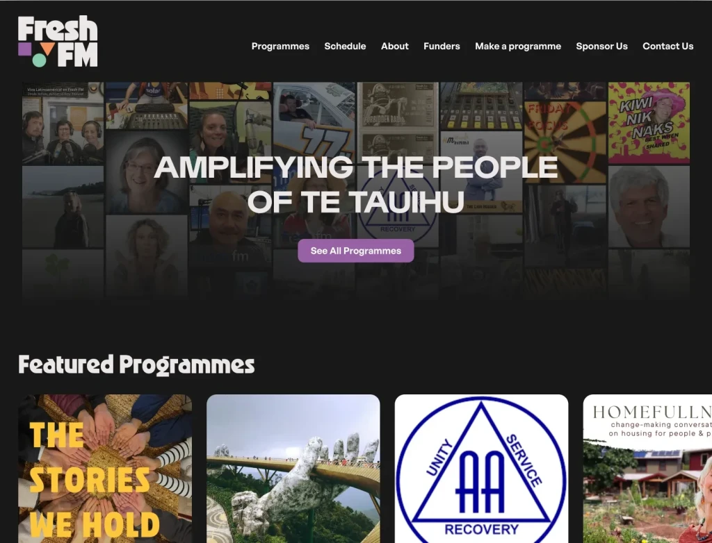 Fresh FM, website homepage (desktop resolution).