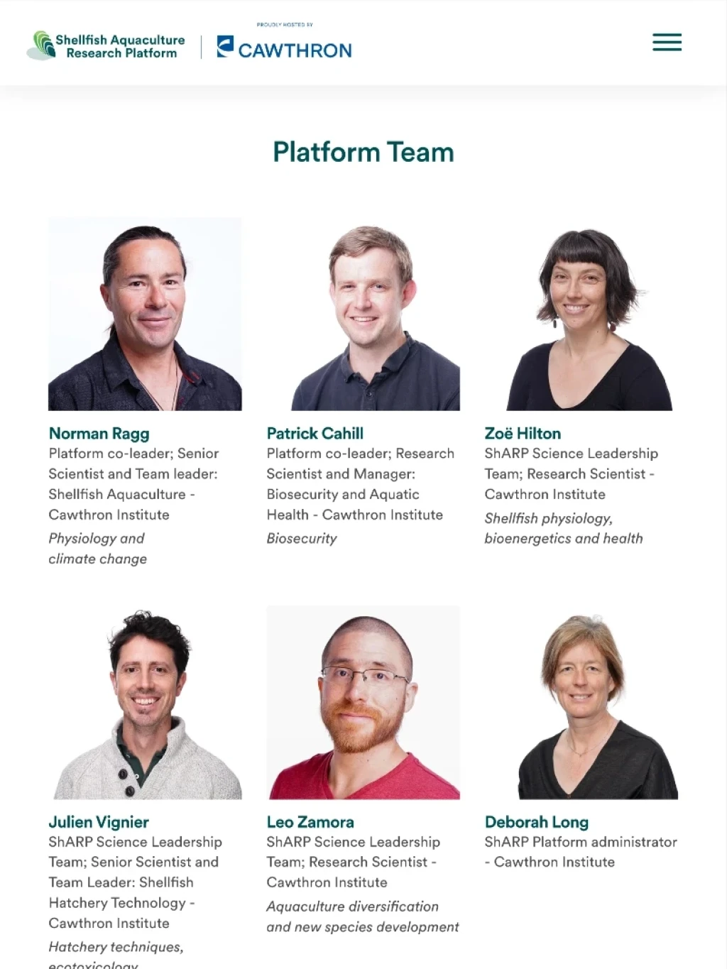 SHARP platform, tablet screenshot.