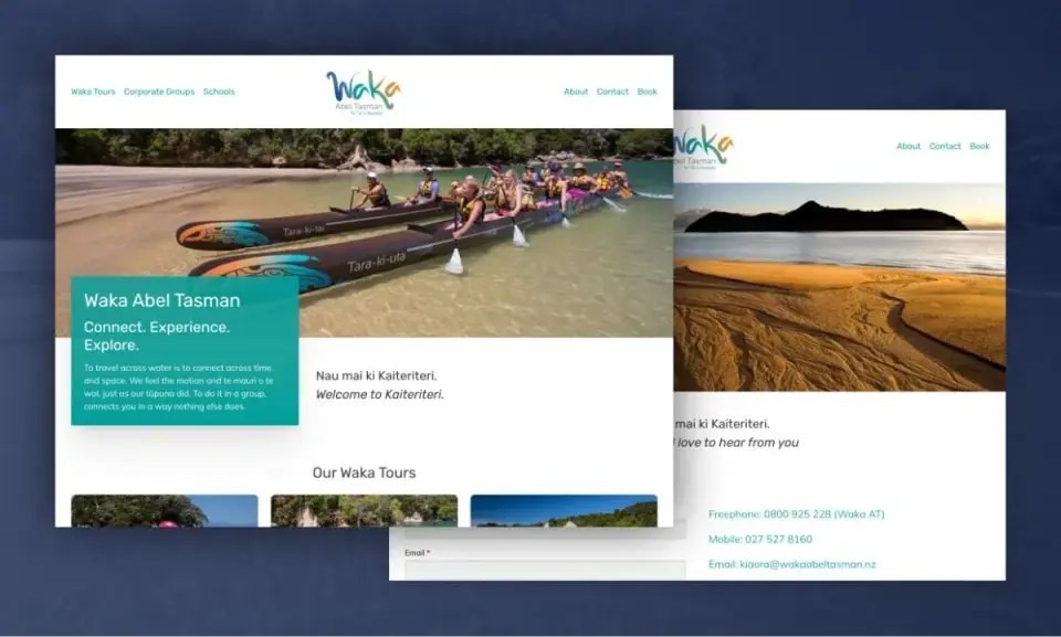 Waka Abel Tasman tourism website - featured image