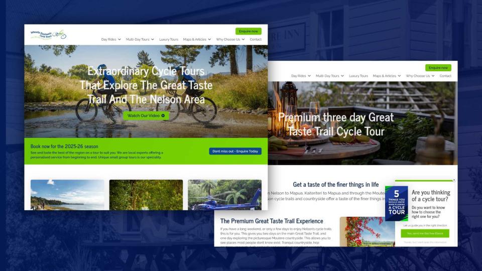 Wheelie Fantastic cycling tours website - featured image